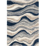 Palmetto Living by Orian - Palmetto Living by Orian Cotton Tail Agate Denim Area Rug, 6'7"x9'8" - Inspired by natural beauty, the Agate area rug in Denim brings beautiful, stone-like striations into your home's design. This trendy centerpiece features a variety of blues over cream to create an elegant, elemental floor covering that's easy to incorporate.