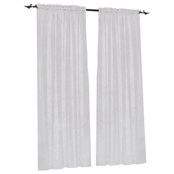 Sheer Voile Curtain Panels, White, Set of 4