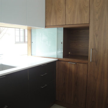 Kitchen cabinet extended small appliance closet