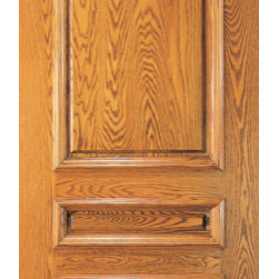 Exterior Mahogany Wood 3 Panel Traditional Colonial Single Door - Front Doors