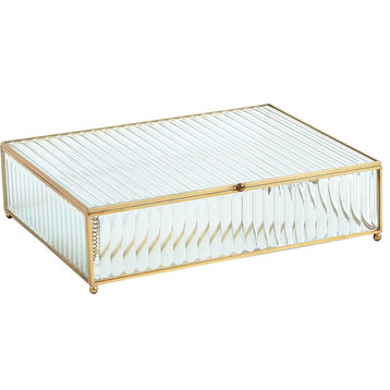 Reeded Glass Box - Clear, Large
