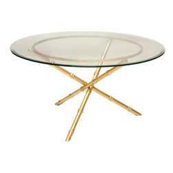 Worlds Away Avery Gold Leaf Bamboo Coffee Table - Coffee Tables