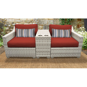Fairmont 3 Piece Outdoor Wicker Patio Furniture Set 03b