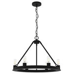 Hunter - Hunter 19033 Saddlewood-6-Light Chandelier, Industrial Style-24" - 19033For small spaces that need big style, the SaddlewoSaddlewood-6 Light C Natural Iron *UL Approved: YES Energy Star Qualified: n/a ADA Certified: n/a  *Number of Lights: 6-*Wattage:60w E26 Medium Base bulb(s) *Bulb Included:No *Bulb Type:E26 Medium Base *Finish Type:Natural Iron