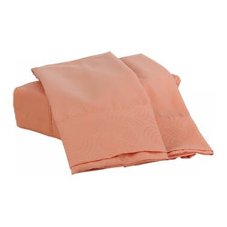 Dreamtex Home - Natalia Cavalletto Swirl Sheet Set, Coral, King - Sheet And Pillowcase Sets
