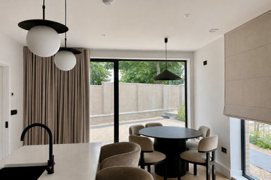 Curtains and Roman blinds for the dining room