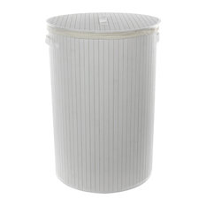 Bamboo Laundry Hamper, White
