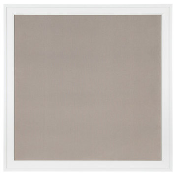 Bosc Framed Gray Linen Fabric Pinboard, White 31.5x31.5