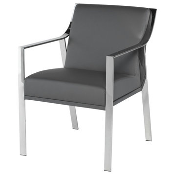 Valentine Grey Naugahyde Dining Chair