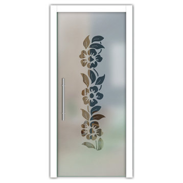 Pocket Glass Sliding Door, 24"x80", T-Handle Bar, Semi-Private