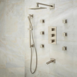 ONASSIS THERMOSTATIC TUB & SHOWER SYSTEM - 6 BODY JETS - Showerheads And Body Sprays