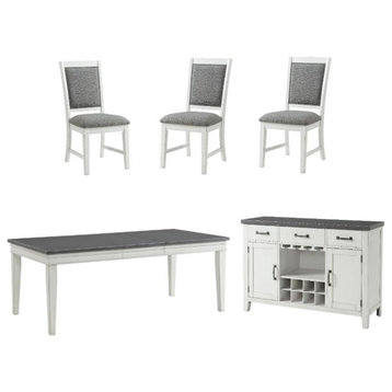 Home Square 5-Piece Set with Dining Table & Server & 3 Dining Chairs