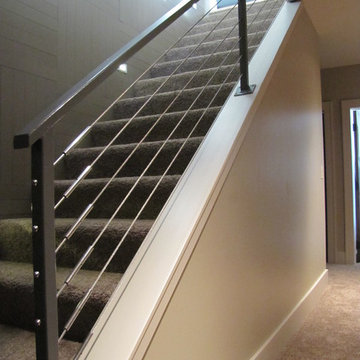 Modern Fireplace, Stairs, & Outdoor Deck