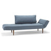 Zeal Sofa With Dark Wood Legs, Mixed Dance Light Blue