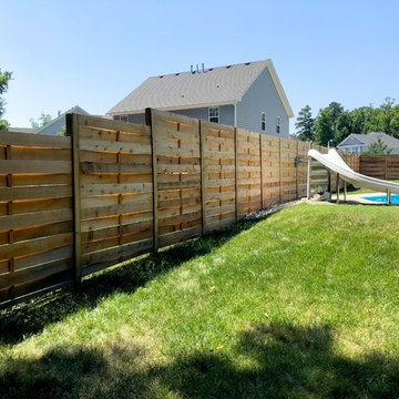 Cedar wood semi basket weave fence
