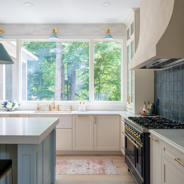 Gilded Pastel Kitchen Renovation In Bethesda