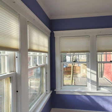 Duettes in windows with Craftsman style trim