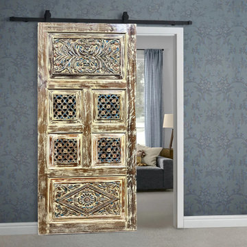 Carved Barn Doors: A Statement Piece for Your Library and Home Studio