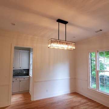 Home remodel. Paint house and cabinets, Install new lighting and floors.