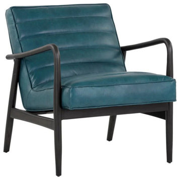 Elstan Lounge Chair, Vintage Peacock Leather