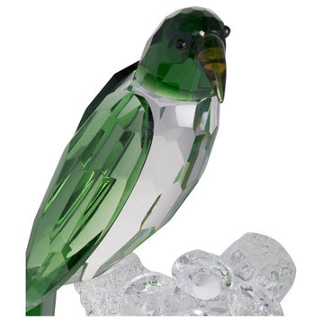 Parrot Decorative Object or Figurine, Green and White