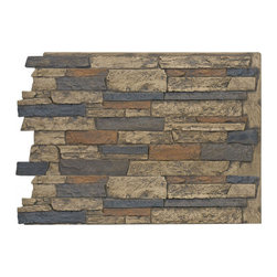 141-36-BRIGHTON FAUX WIDE STACKED STONE WALL PANELS - 36"H - Wall Panels