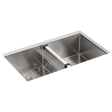 Strive Under-Mount Double Equal Kitchen Sink, Stainless Steel