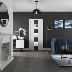 Messina White/Dark Grey Glazed Door - Internal Doors