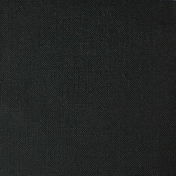 Blake Polyester Linen Burlap Upholstery Fabric, Caviar With Backing