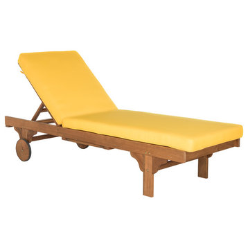Safavieh Newport Chaise Outdoor Lounge Chair, Yellow