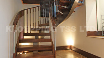 Walnut & Stainless Steel Spine Staircase VM8342
