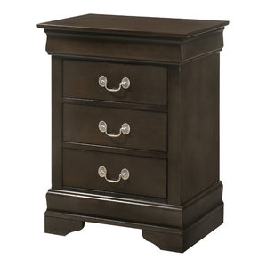 Louis Phillipe 3-Drawer Nightstand, White - Traditional - Nightstands And Bedside Tables - by ...