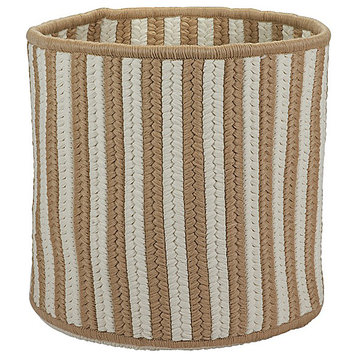 Baja Stripe Basket - Natural 12"x12"x10" , Round, Braided