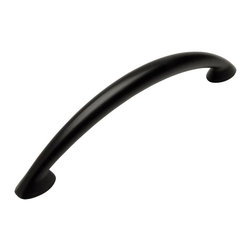 Cosmas - Cosmas 323-96FB Flat Black Cabinet Arch Pull, 3-3/4" Hole Centers, Set of 10 - Cabinet And Drawer Handle Pulls