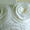 White Vintage Style Circular Frills 26"x26" Silk Euro Sham, Vintage Charm