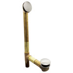 westbrass - 19 in. European Brass Bath Tub Waste Drain Kit, Satin Nickel - This ADA approved bath drain plug from Westbrass, features an oversized sleek tip-toe design, to easily open and close your tub drain. This style is ideal for waste and overflow drainage and is operable from inside the tub. Press drain to close, press again to open. The no-hole illusionary overflow creates a pleasing tub trim without any screw holes. Available in a variety of finishes, this item is sure to complement your existing decorative fixtures.