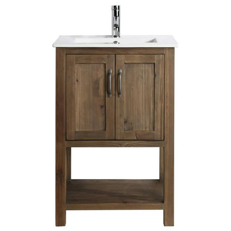 Maklaine 24" Single Sink Vanity in Walnut