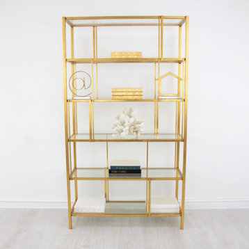 Yadira Gold Modern Shelf