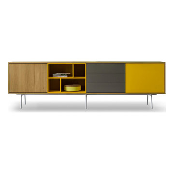 Code 4 Contemporary wooden long sideboard by Dall'Agnese
