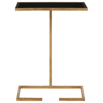 Liam Gold Leaf Accent Table Gold/Black