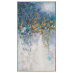 Uttermost - Uttermost 31407 Floating - 52.75" Abstract Wall Art - Contemporary In Design, This Hand Painted Abstract On Canvas Utilizes Bold Hues To Make A Statement. Shades Of Blue, Gold, Bronze, And White Add A Glamorous Edge To This Artwork. Each Canvas Is Stretched And Attached To A Wooden Frame And Is Surrounded By   Constance Lael-LinyardFloating 52.75" Abstract Wall Art Canvas/Gold Leaf *UL Approved: YES *Energy Star Qualified: n/a  *ADA Certified: n/a  *Number of Lights:   *Bulb Included:No *Bulb Type:No *Finish Type:Canvas/Gold Leaf