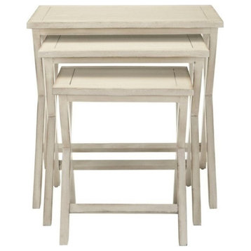 Safavieh Alan Poplar Wood Tray Tables in White Washed