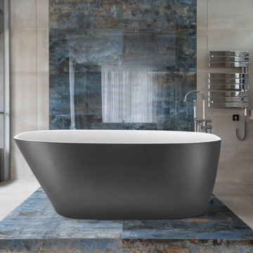 Nora 59.06-in X 29.53-in 37 Gray Freestanding Acrylic tub