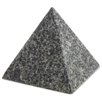 Novica Handmade Speckled Pyramid Tourmaline And Quartz Gemstone Figurine (3")