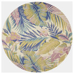 KAS - KAS Sparta 3104 Pastel Tropics Area Rug, 5'6" Round - Our Sparta Collection is an exclusively designed line of hand-tufted carpets with an antique finish. These rugs are made in China using high density Chinese wool. Classic and new designs in floral and other styles have been constructed using current color trends. These rugs are finished with a vintage vegetable-dyed look and abrash effect. The combination of fresh colors, striking design and a rustic finish gives this collection unique trend-setting characteristics.