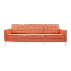 Florence Knoll Style Sofa Tweed Orange - Sofas