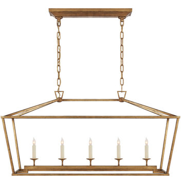 Darlana Linear Chandelier, 5-Light, Gilded Iron, 41"W (CHC 2156GI 2V8M9)