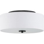 Progress - Progress P350135-143-30 Inspire - 13" 17W 1 LED Flush Mount - Harkening back to a simpler time, the Inspire Collection freshens traditional forms with flowing lines. The LED flush mount fixture features an etched glass diffuser with a summer linen shade finished with Graphite details. This fixture is suitable for a variety of design styles, including Modern, Traditional and Farmhouse and the simple design is a perfect complement to a variety of fixture collections.