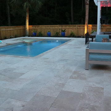 16x24 Ivory Tumbled Travertine Pavers