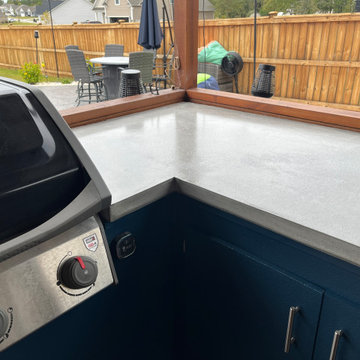 Strip and reseal outdoor kitchen concrete countertops